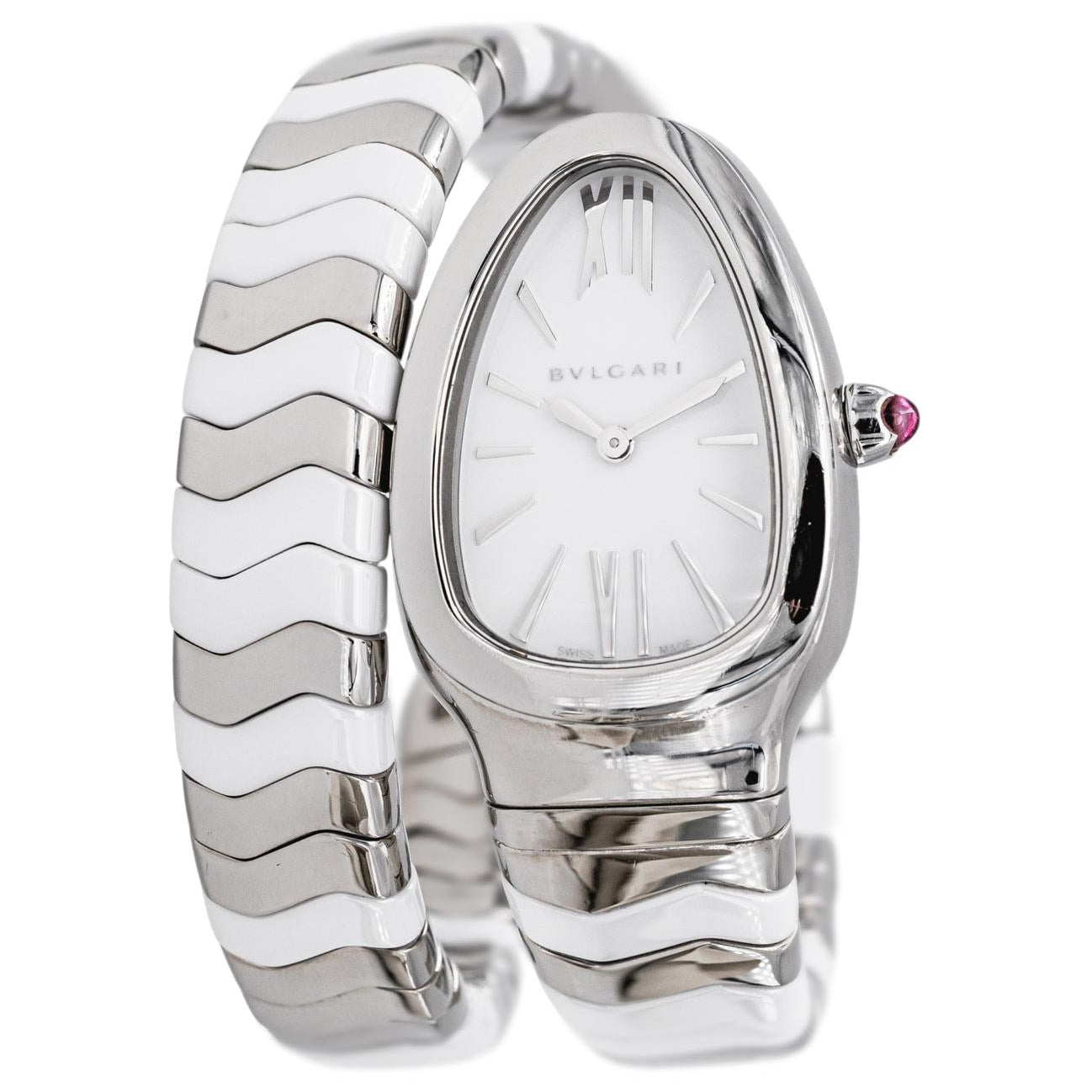 Montre BULGARI Spiga en acier, céramique et spinelle