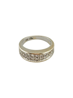 White Gold and Diamond Bangle Ring