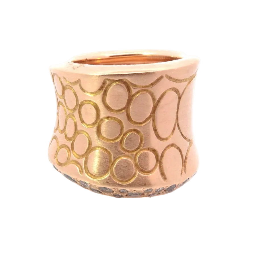 POMELLATO "Cocco" Band Ring in yellow gold and diamonds