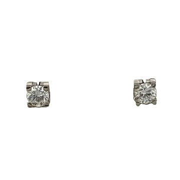 CARTIER "Double C" Earrings in White Gold and Diamonds