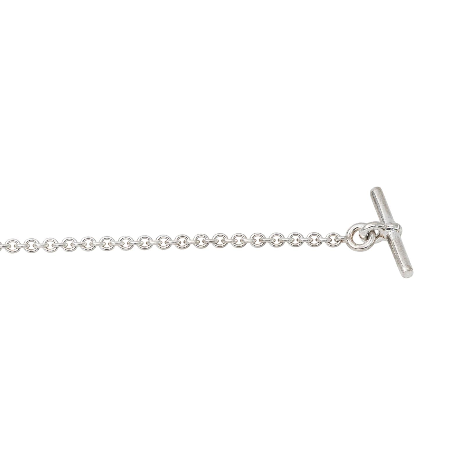 Hermès Ex-Libris Silver Forçat Link Necklace
