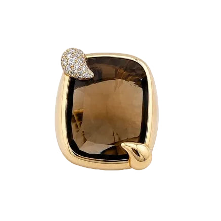 POMELLATO Cocktail Ring in yellow gold, Topaz, and Diamonds