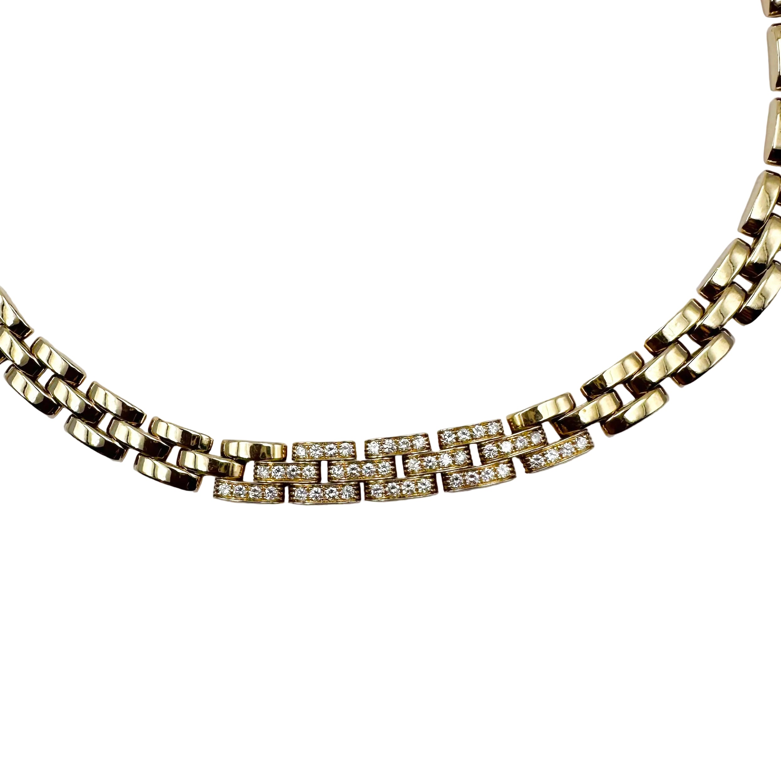 Link CARTIER "Panthère" Necklace in Yellow gold and Diamonds