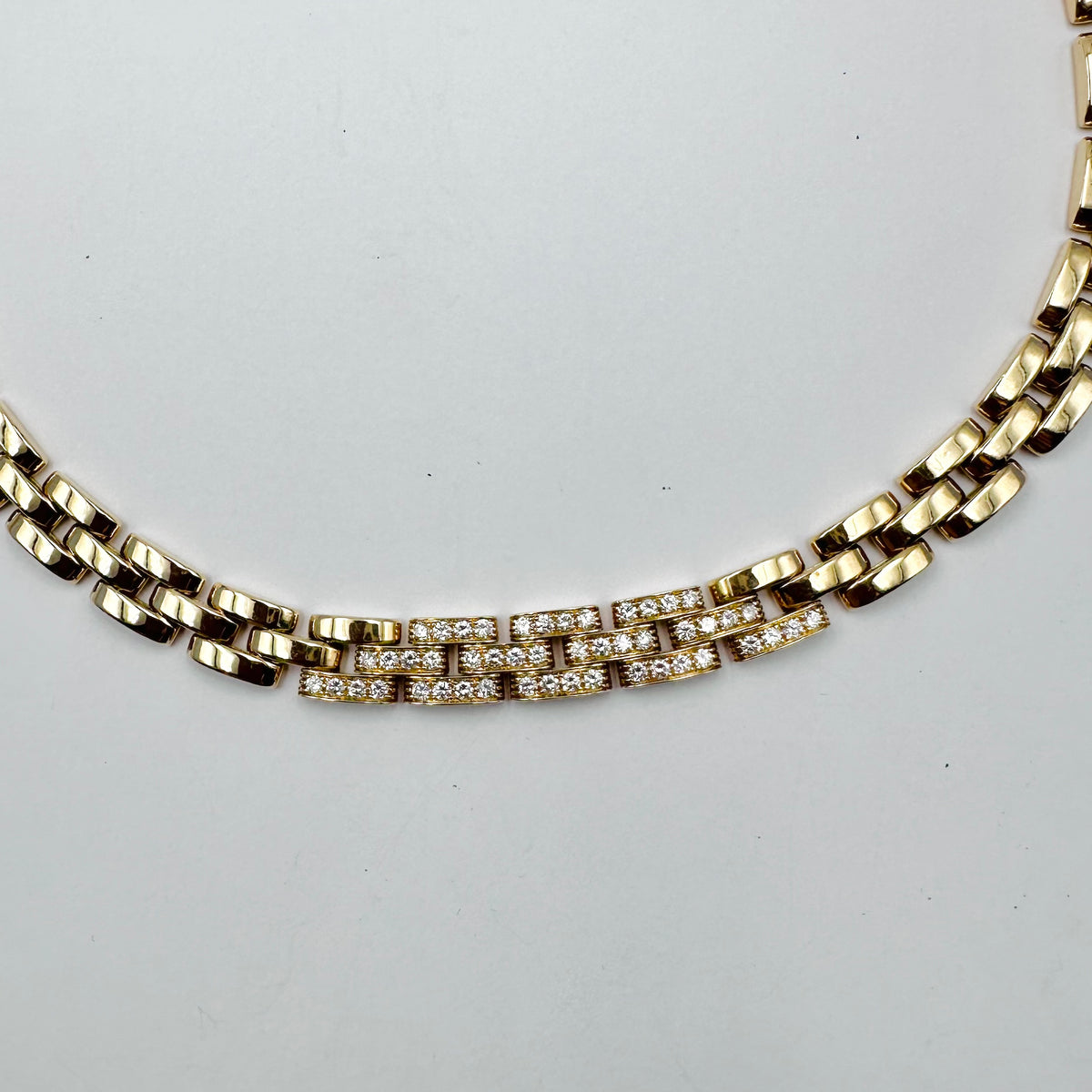 CARTIER "Panther" Link Necklace in yellow gold and diamonds