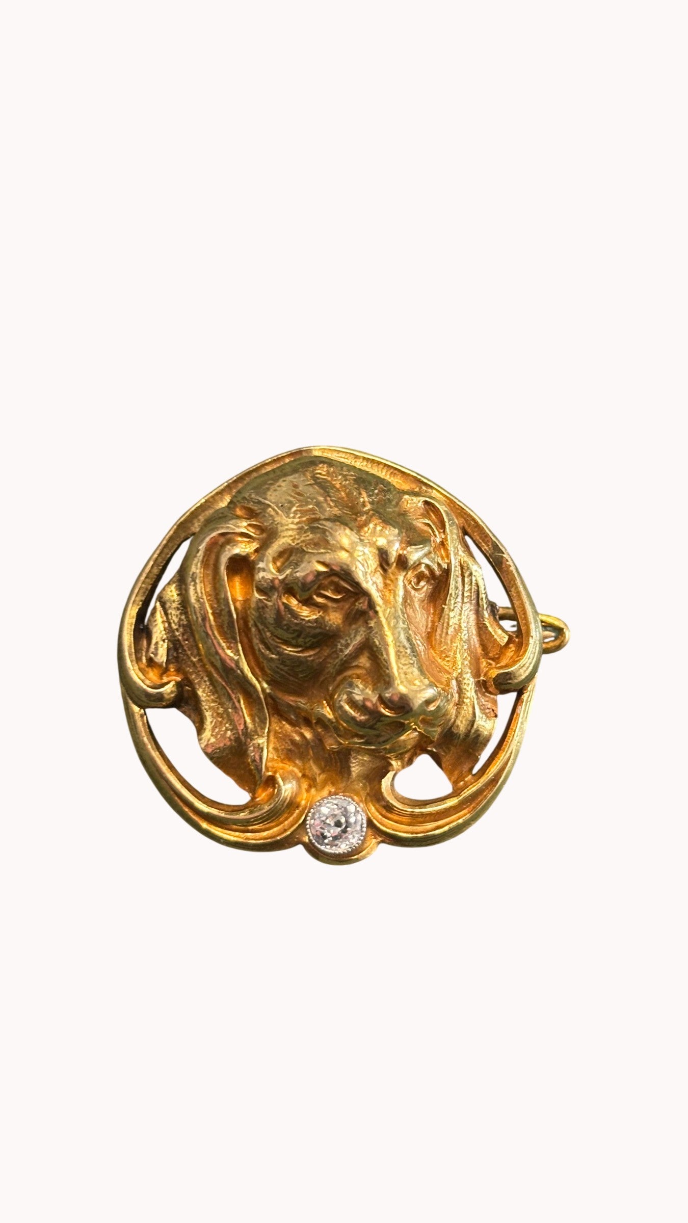 Broche Épingle en or jaune et diamant