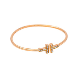 Tiffany & Co. Tiffany T Bracelet in Rose Gold with Diamonds