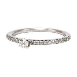 White Gold Solitaire Ring with Diamonds