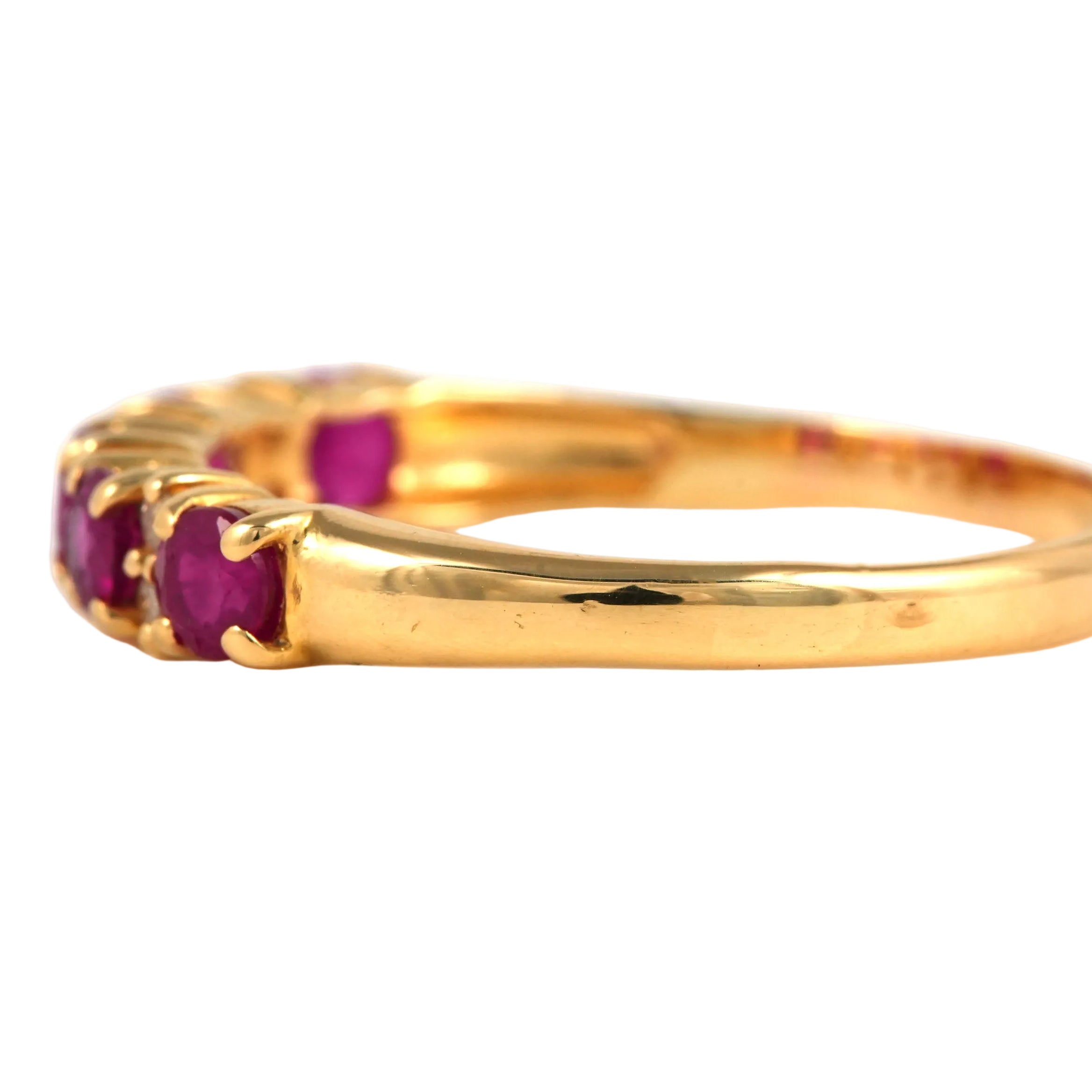 Yellow Gold Garter Ring with Rubies and Diamonds