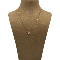 Yellow Gold Necklace with Diamond Pendant