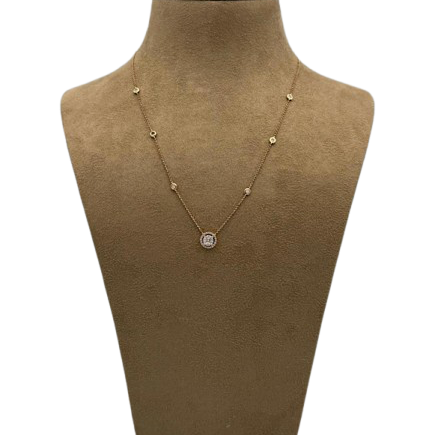 Yellow Gold Necklace with Diamond Pendant