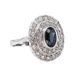 Pompadour Ring, White gold, Sapphire