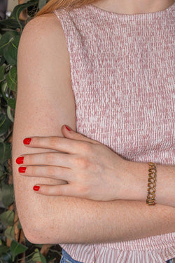 Bracelet Maille gourmette double Or rose