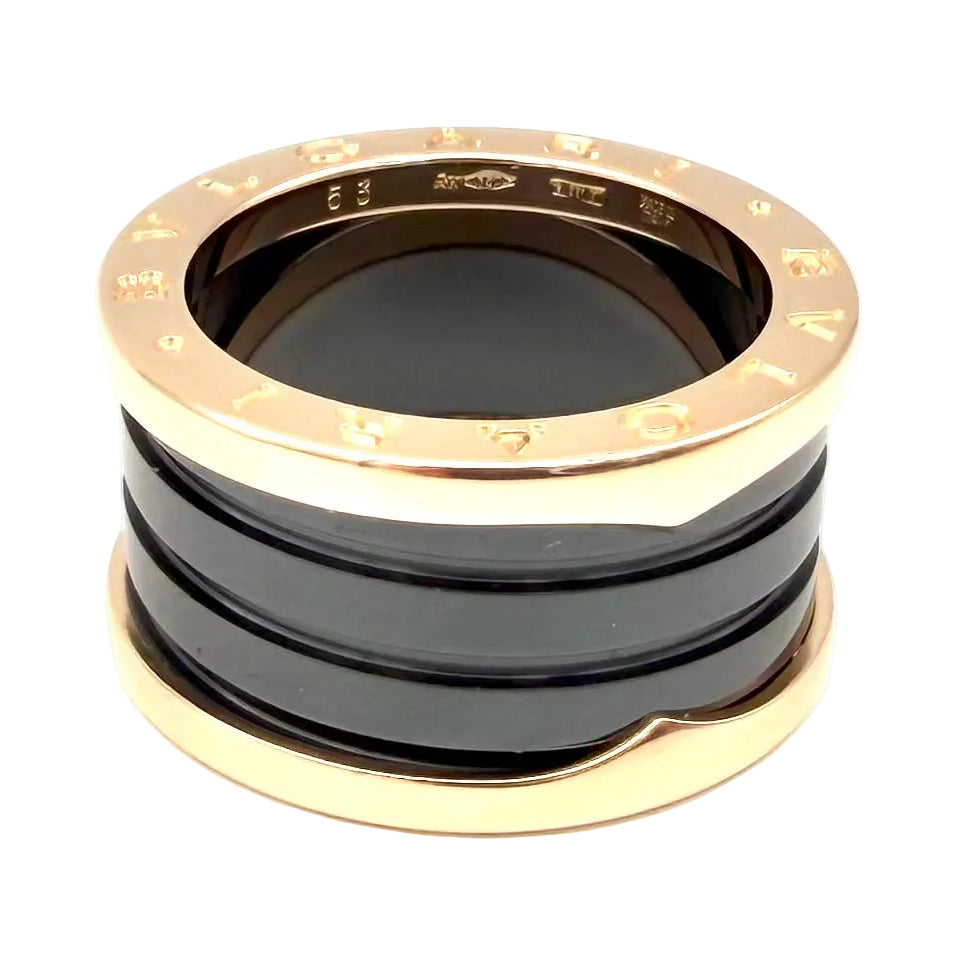 BULGARI "B.Zero1" Band Ring in rose gold and ceramic
