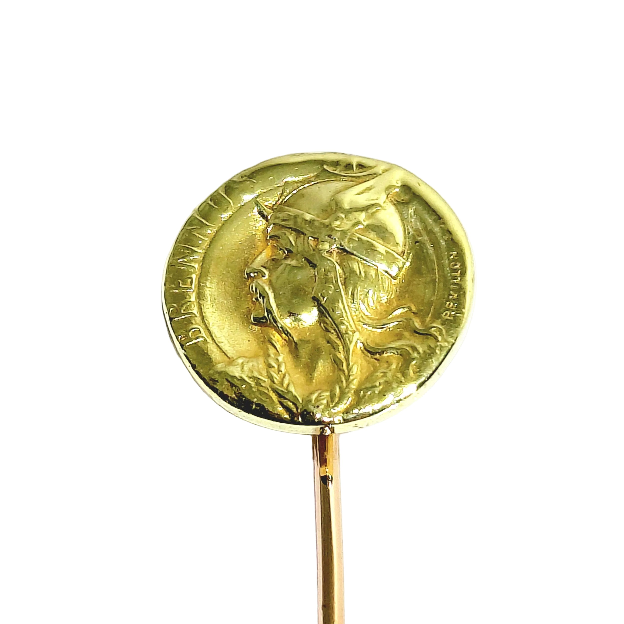 RÉVILLON tie pin in yellow gold and rose gold