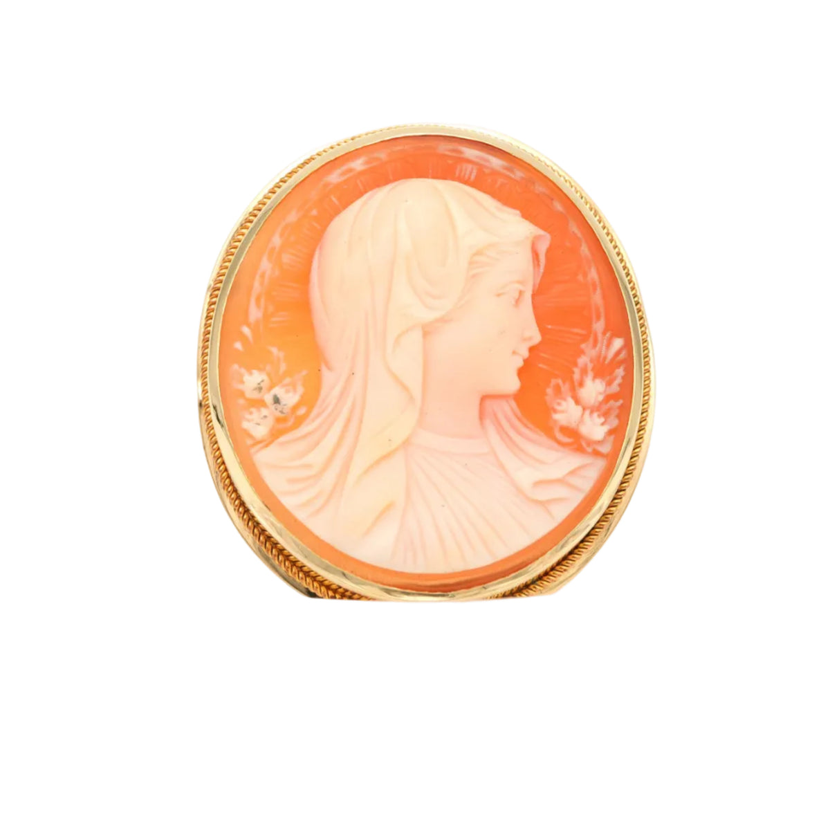 Yellow Gold Brooch with Cameo