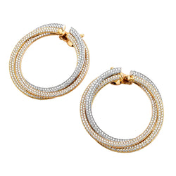 CARTIER "Trinity" Clip-On Earrings in white gold, yellow gold, rose gold, and diamonds