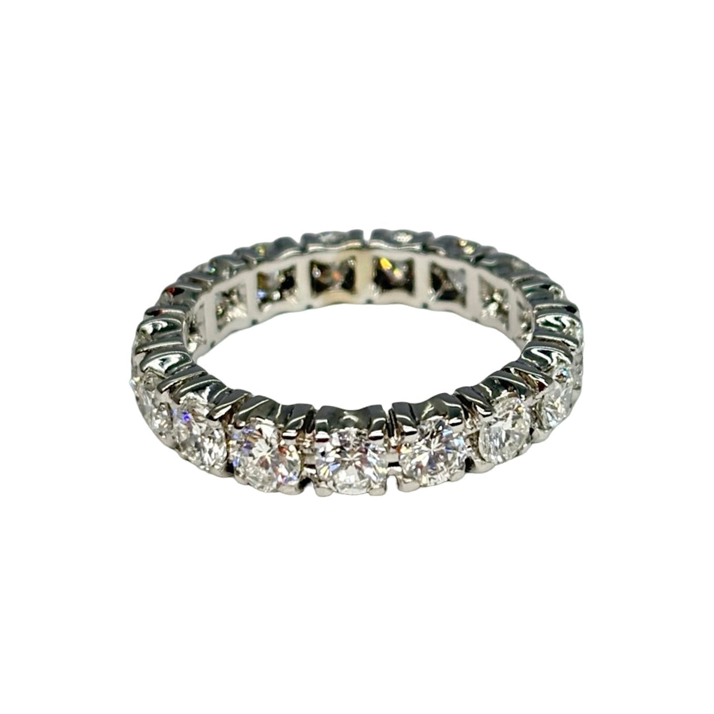 18K White Gold Wedding Band with 3 ct Diamonds