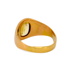 Yellow Gold Signet Ring with Sapphire