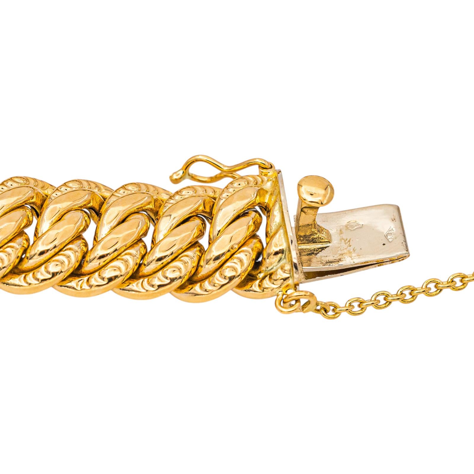 Yellow Gold American Link Bracelet