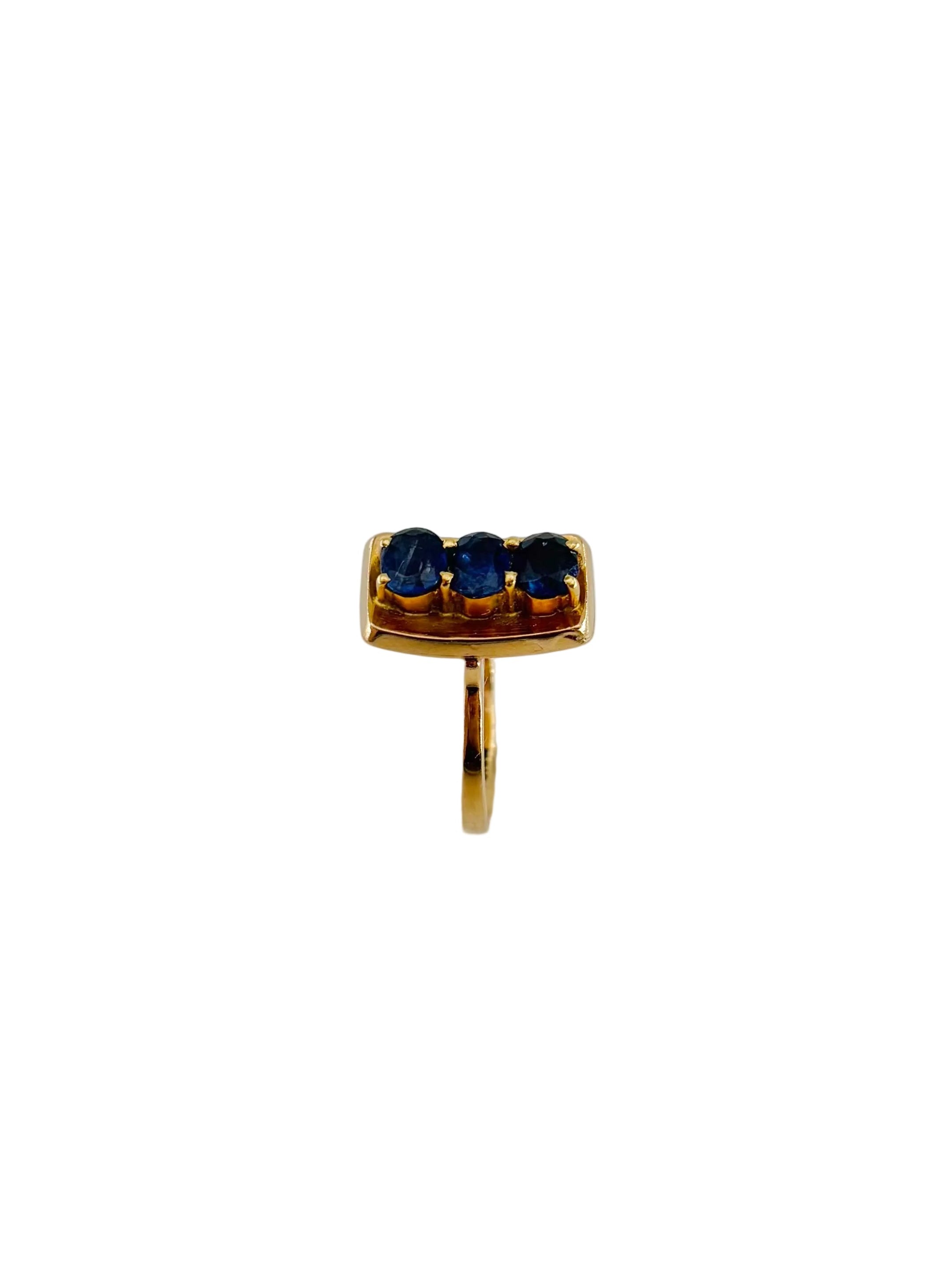 Retro Ring in Rose Gold and Sapphires