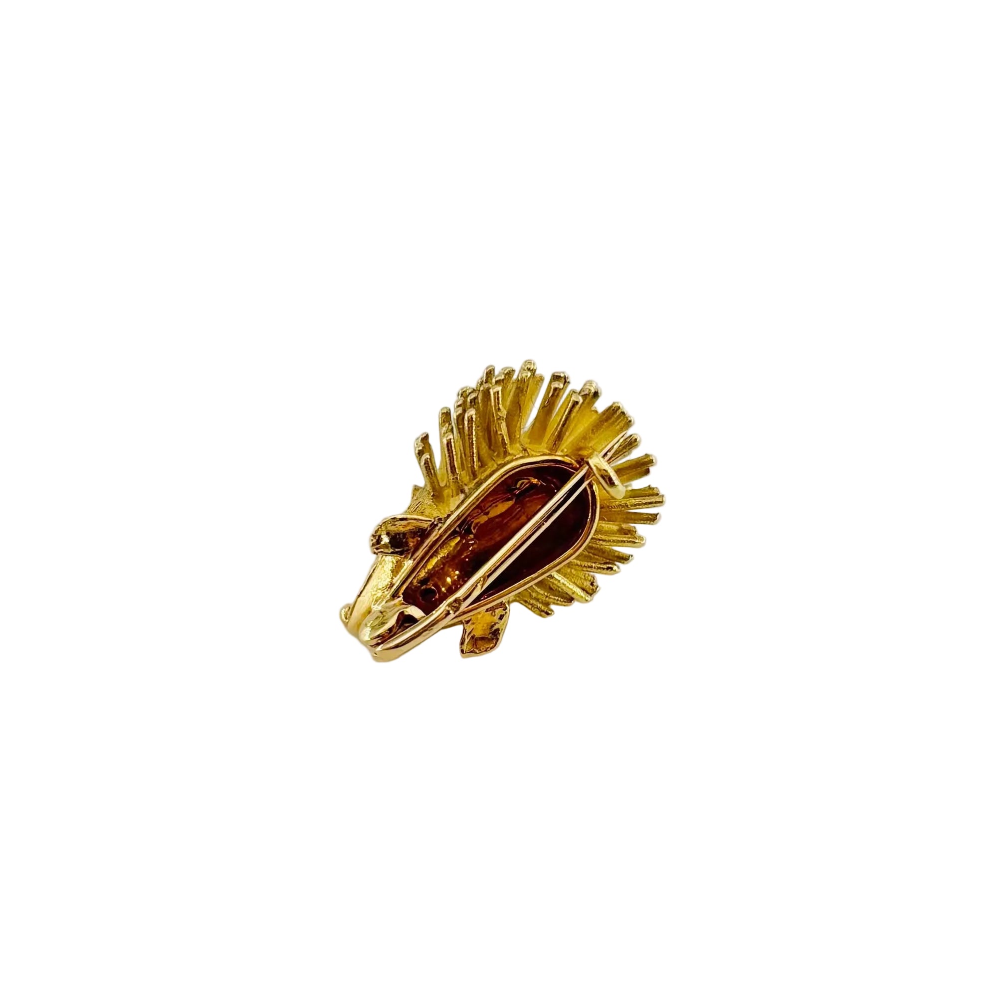 Yellow Gold and Ruby Hedgehog Brooch