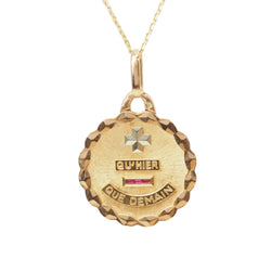 Pendentif AUGIS Plus qu'hier, moins que demain en or jaune et rubis