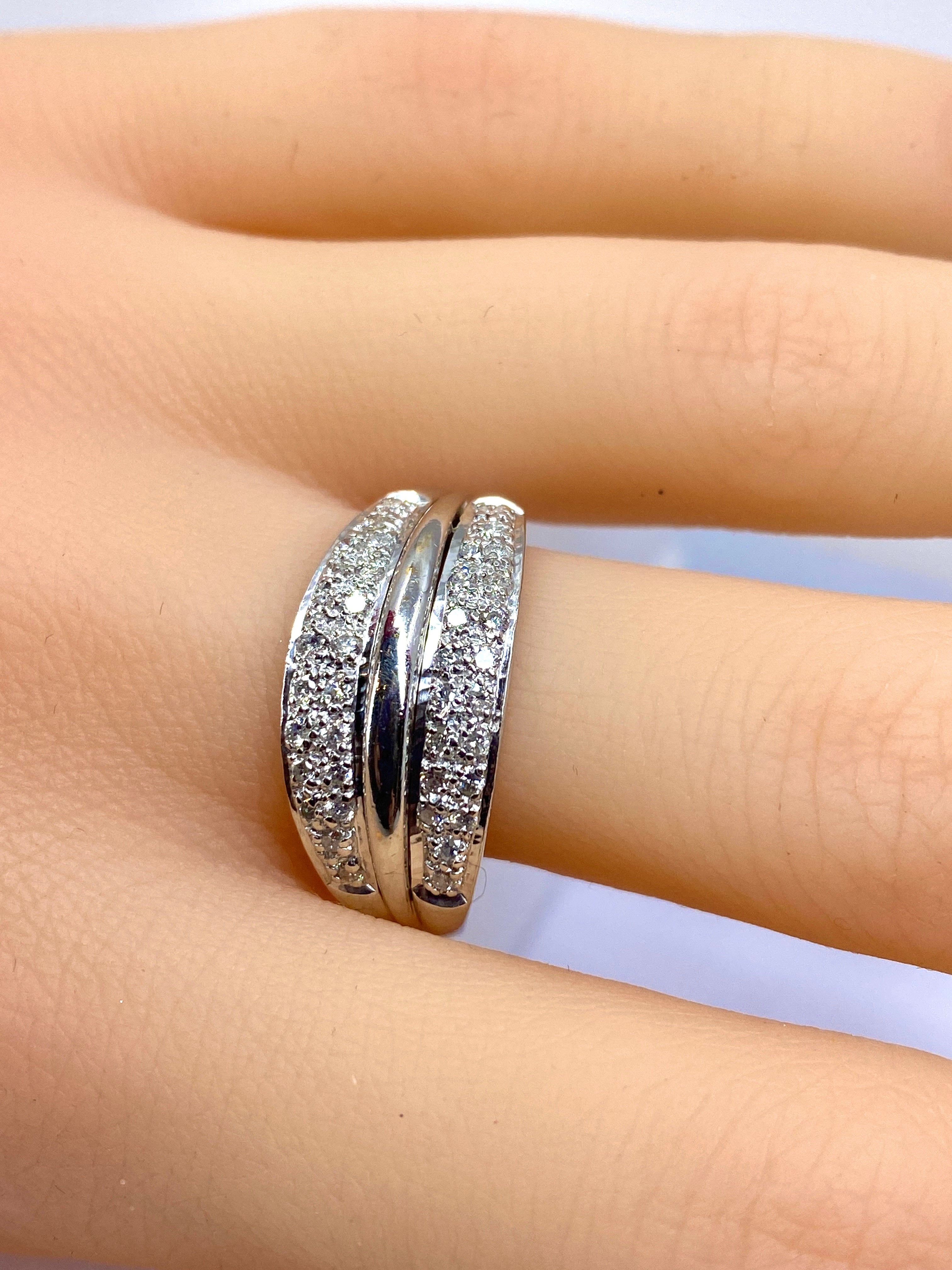 Gold and Diamond Bangle Ring