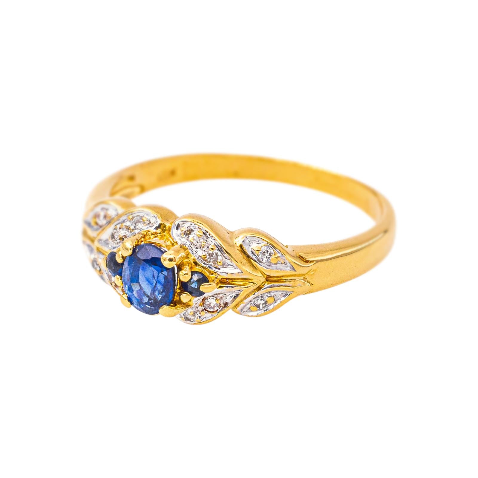 Bague Or jaune Saphir