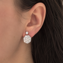 Platinum and Diamond Lever-back Earrings