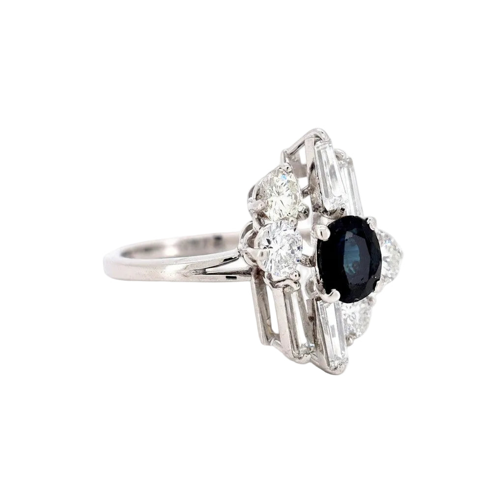 White gold, Sapphire and Diamond Ring