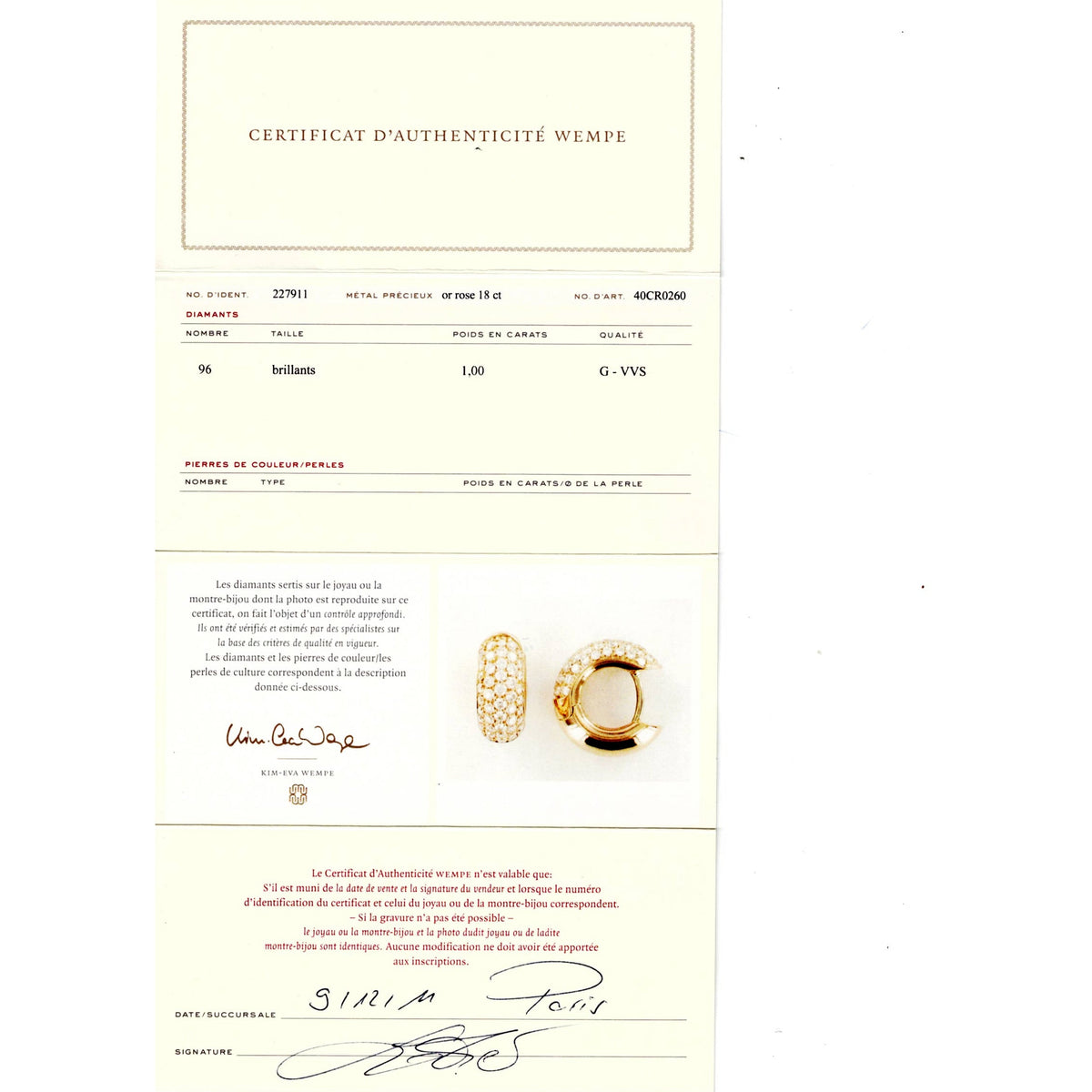 WEMPE Hoop Earrings in Rose gold and Diamonds