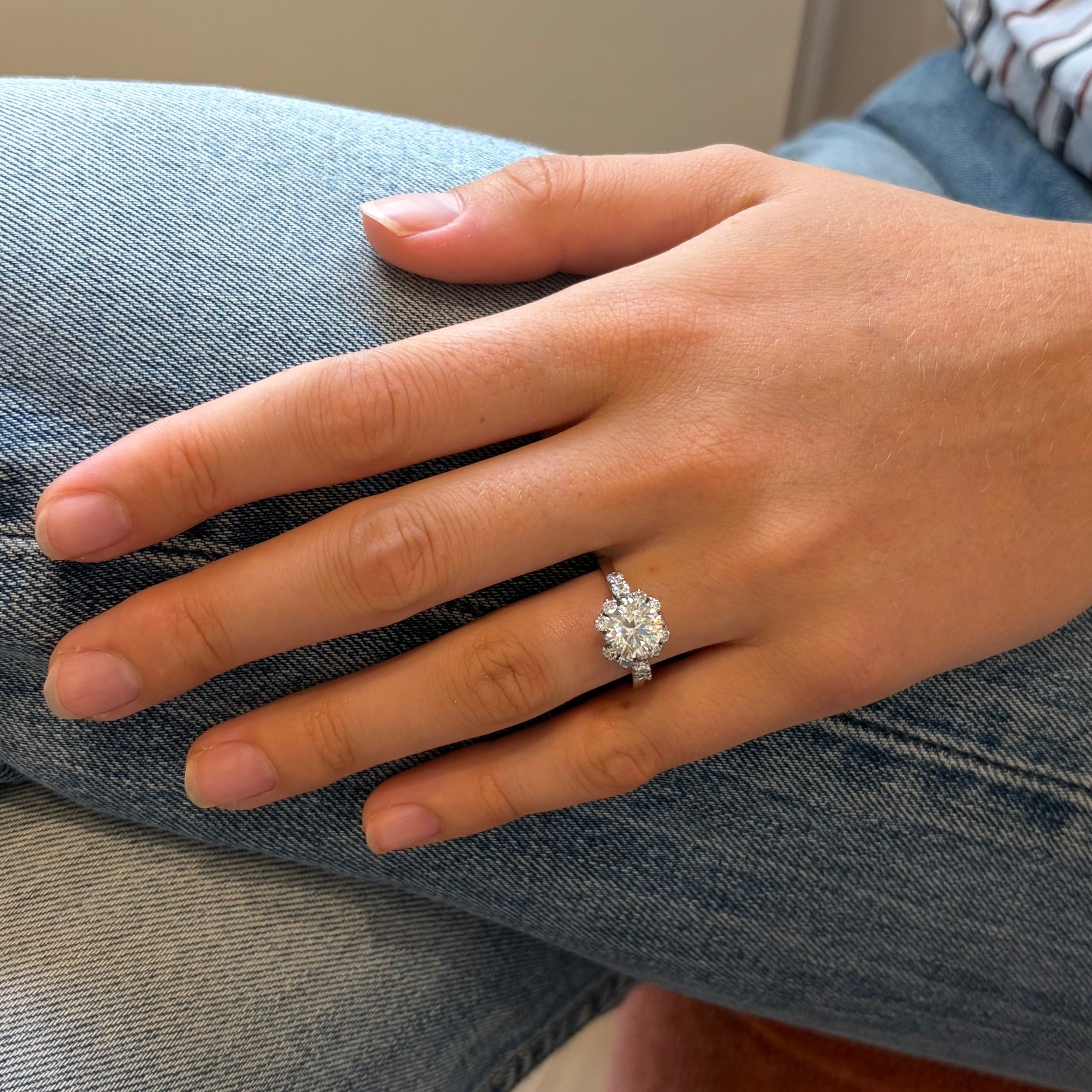 Solitaire Ring in Platinum, White Gold, and Diamonds
