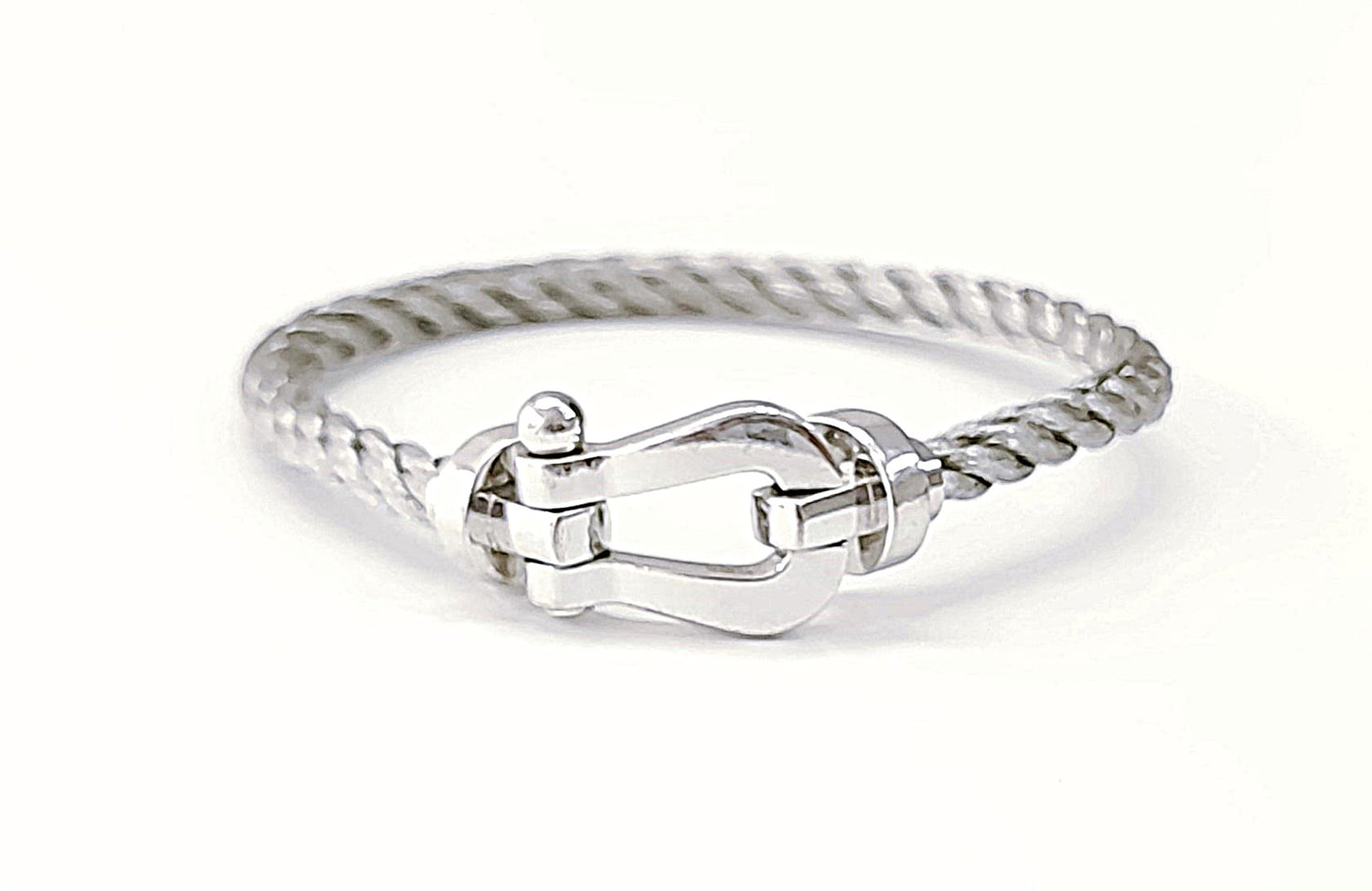 Bracelet FRED Force 10 en or blanc et acier