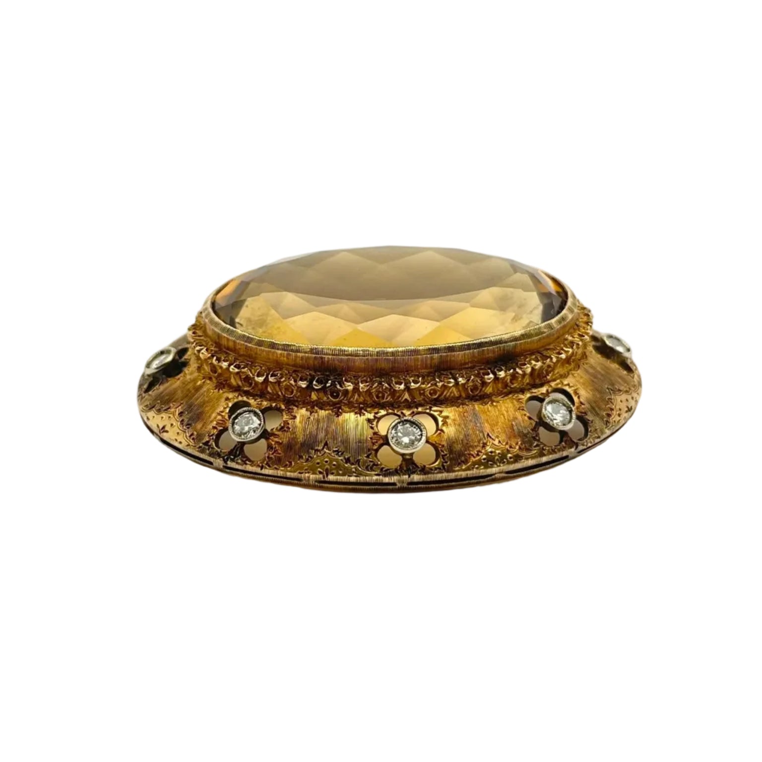 18KT gold brooch with diamonds and topaz, BUCCELLATI