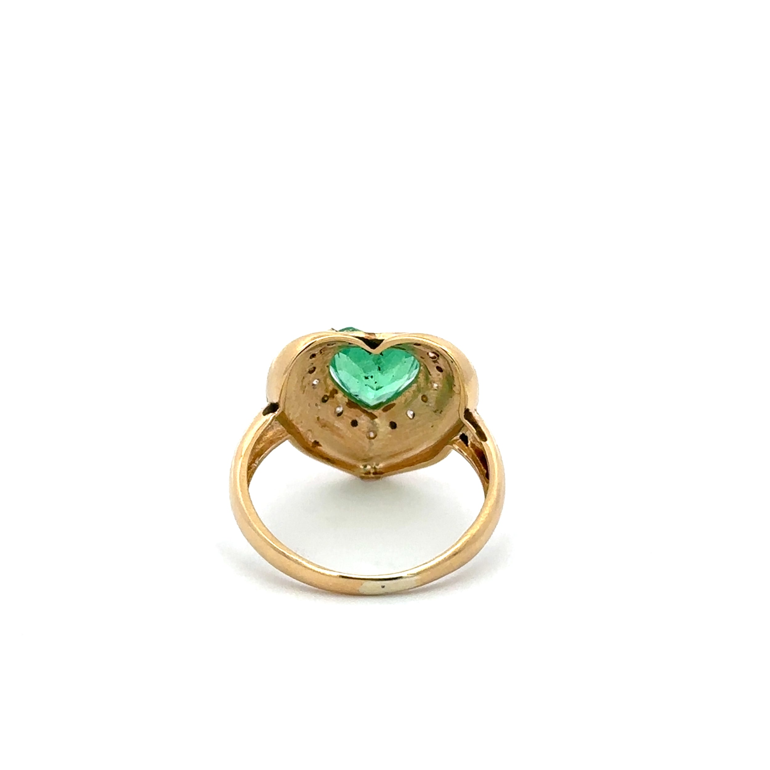 "Entourage" Ring in Yellow Gold, Emerald, and Diamonds