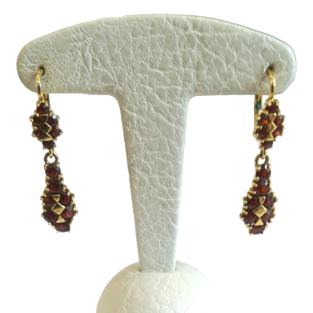 Yellow Gold Garnet Chandelier Earrings