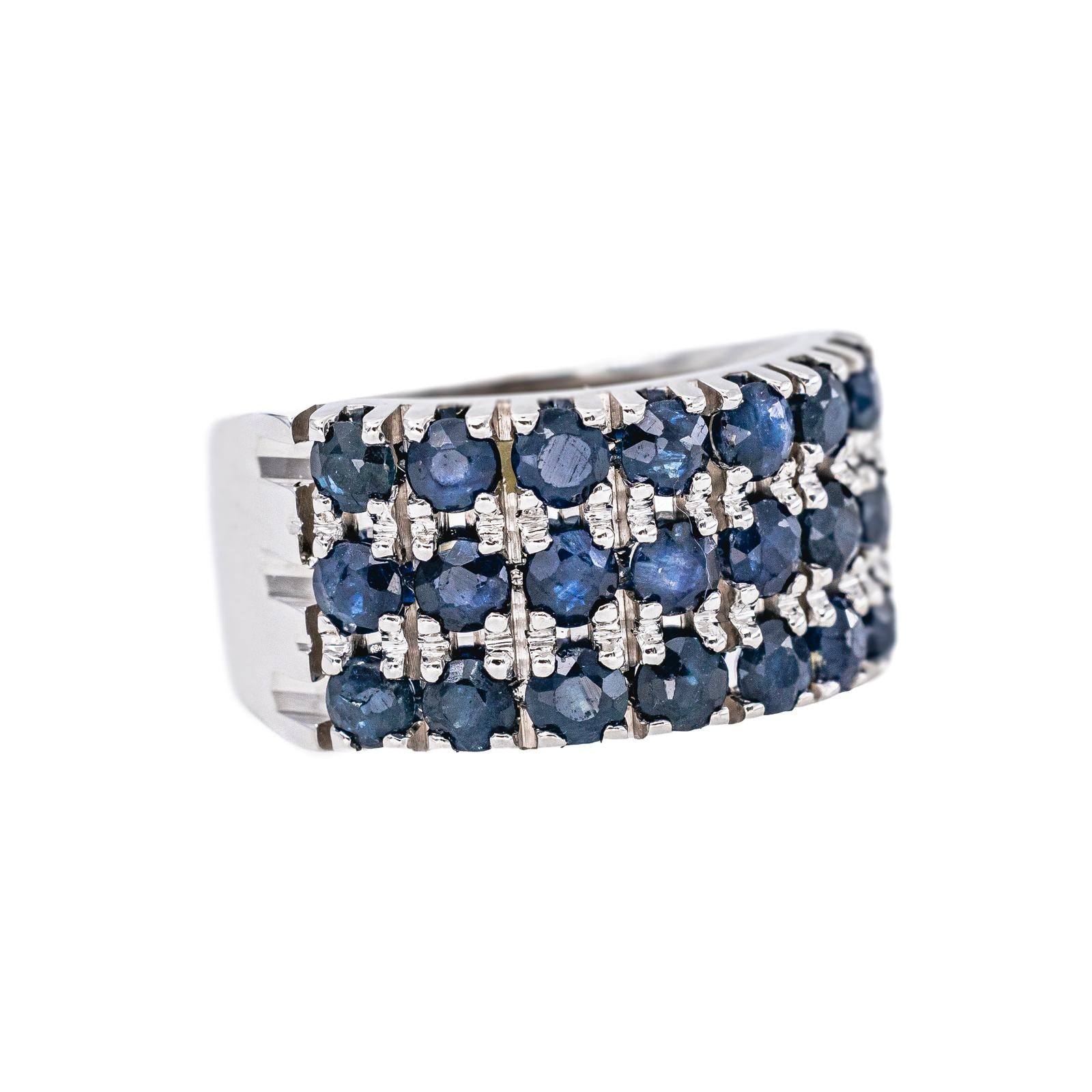 White gold Sapphire Band Ring