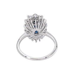 White Gold Marquise Ring with Sapphire