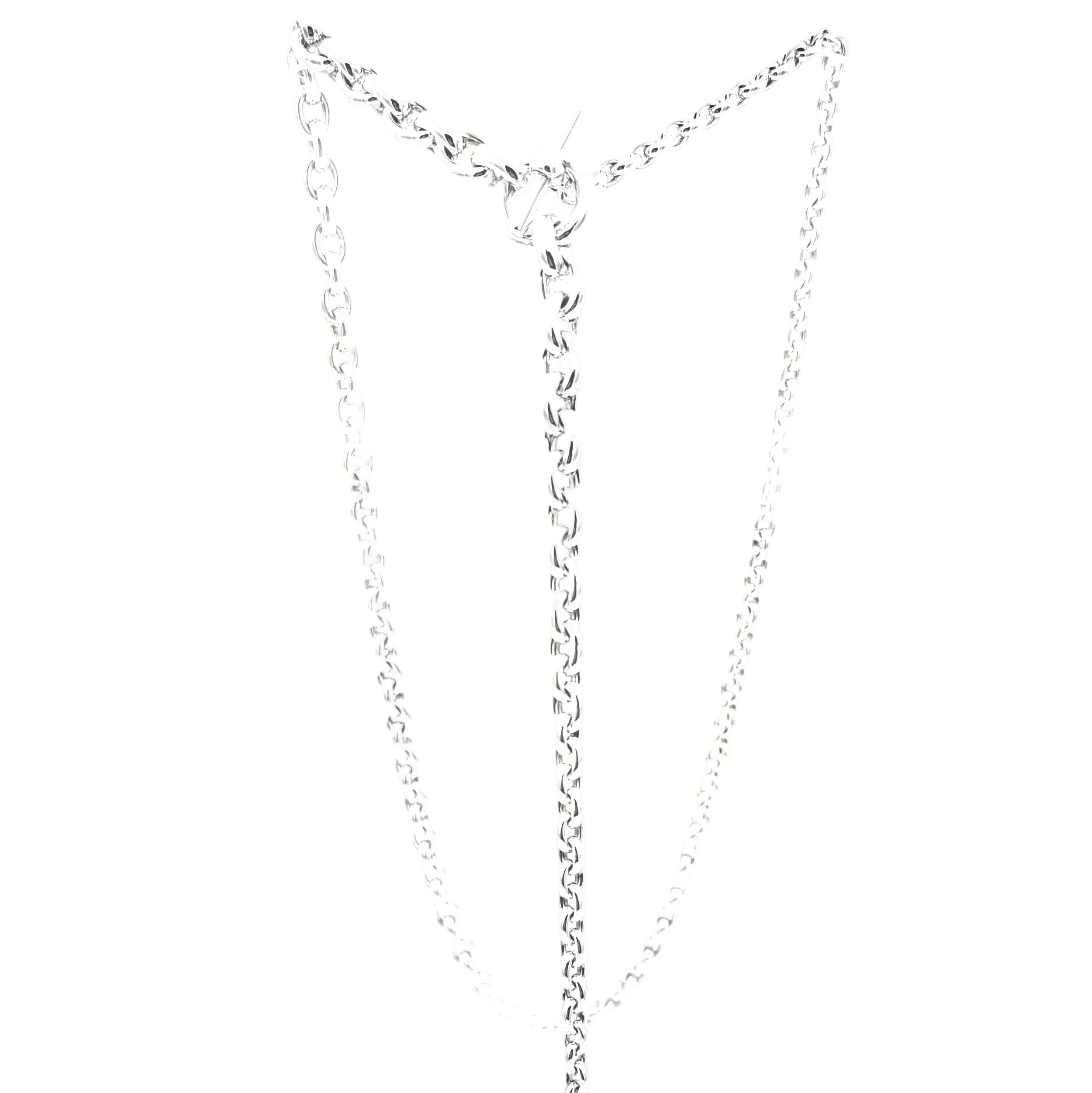 HERMÈS "Crescendo" Long Necklace in Silver