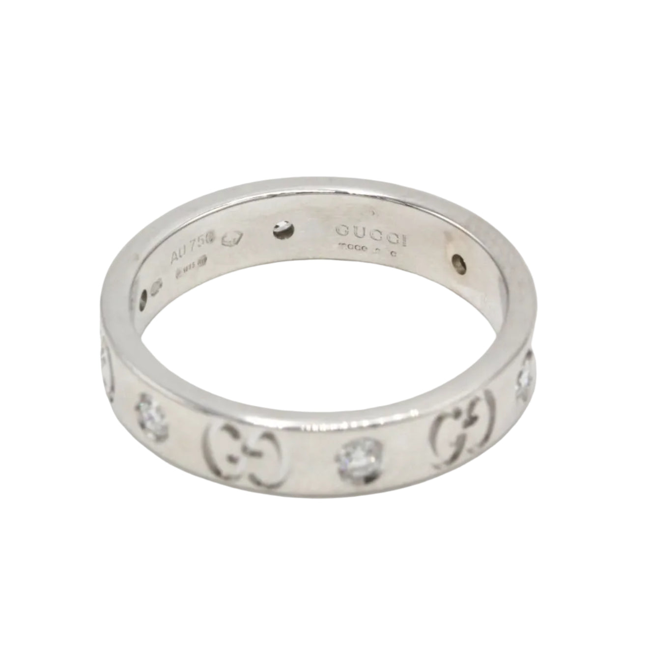 GUCCI "Icon" Ring in White Gold and Diamonds