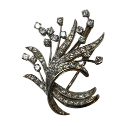 White Gold and Diamond Clip Brooch