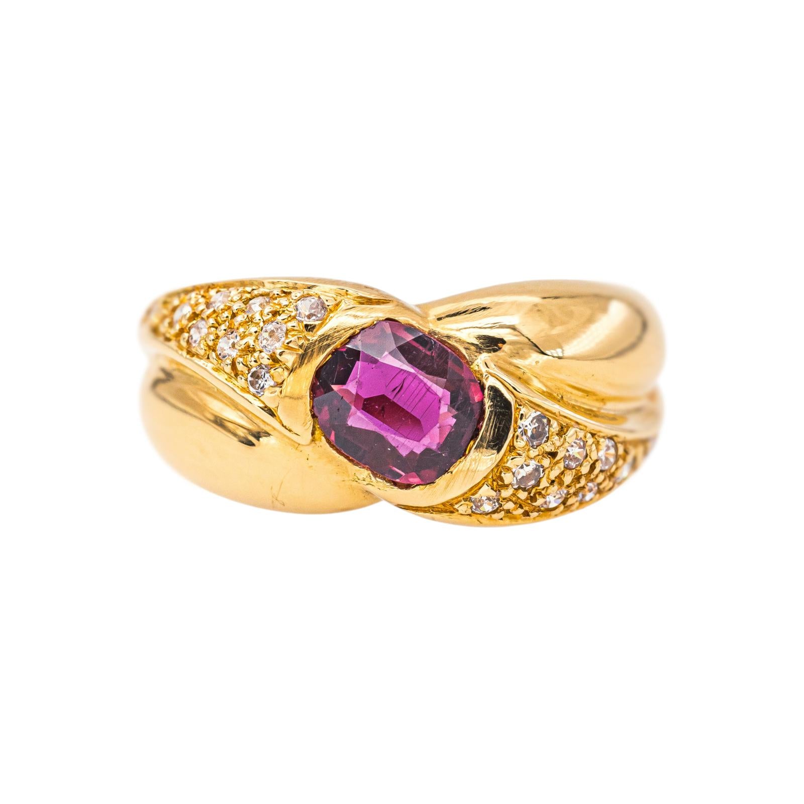 Bague Or jaune Rubis