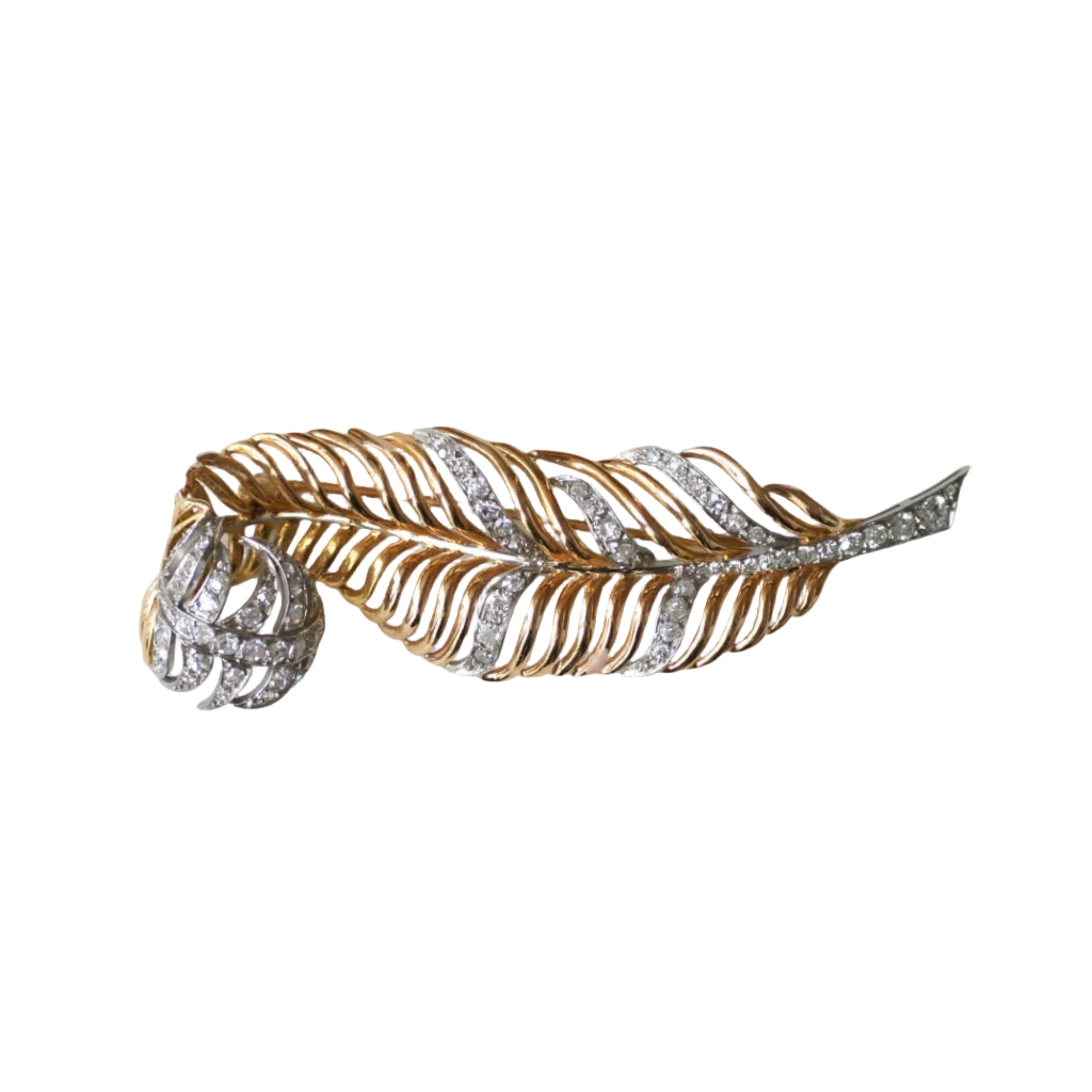 Rose gold, Platinum and Diamond Brooch Pin