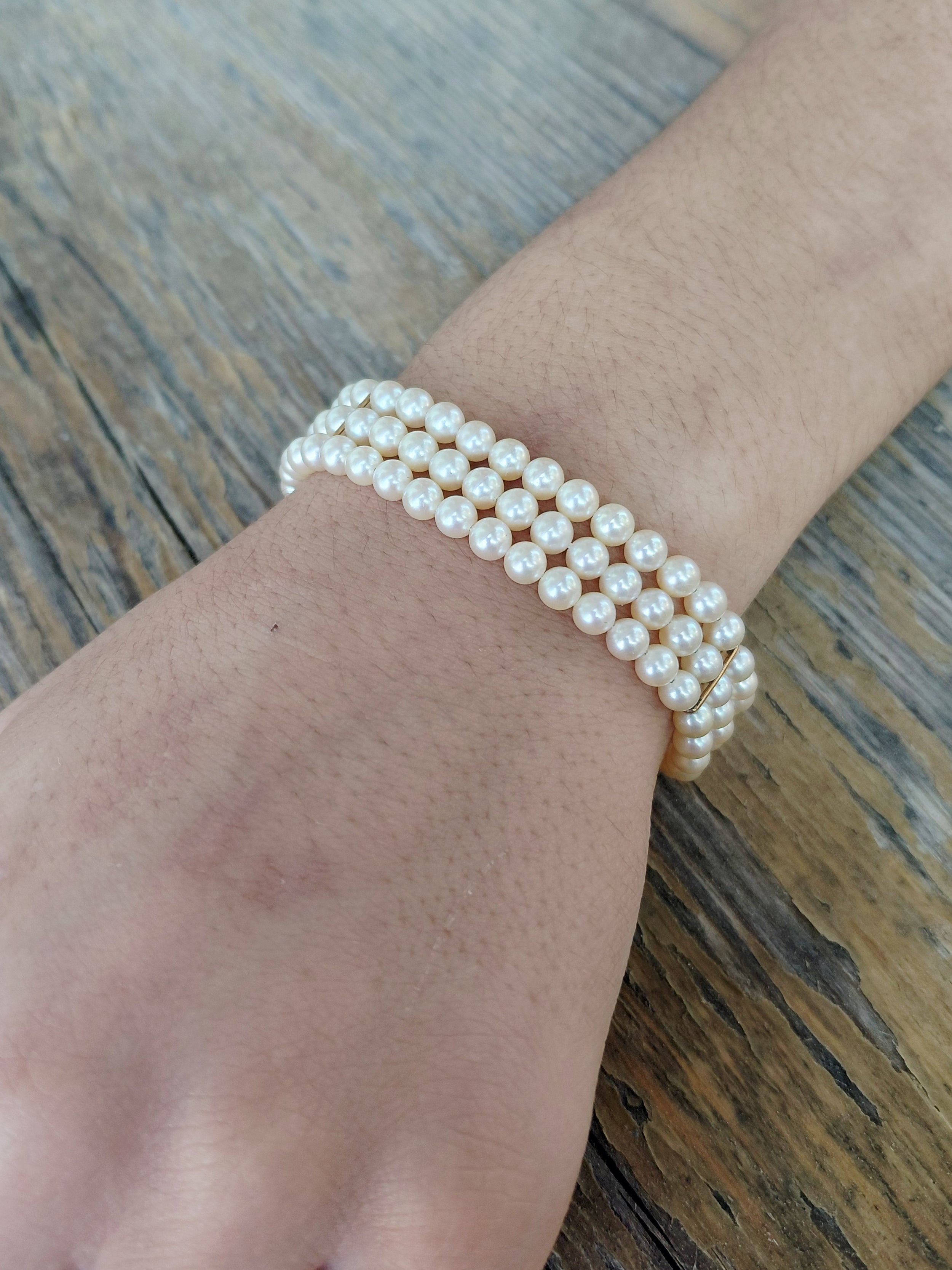 Gold and Pearl Bracelet