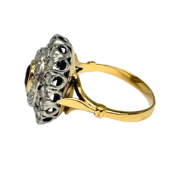 "Entourage" Ring in Yellow Gold, Rubies, and Diamonds
