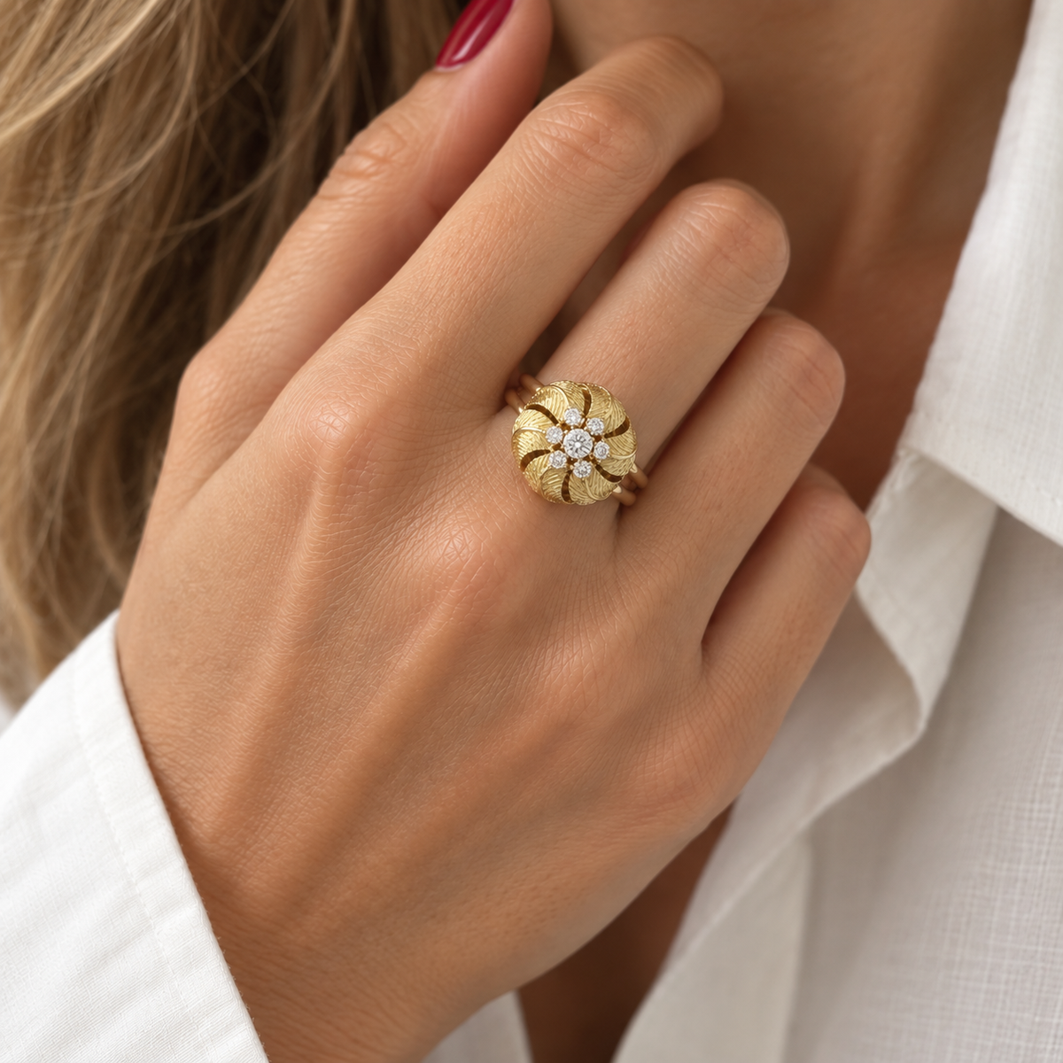 Yellow Gold and Diamond Cocktail Ring