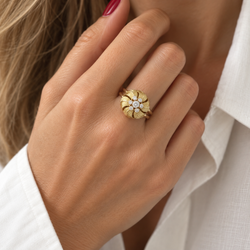 Yellow Gold and Diamond Cocktail Ring