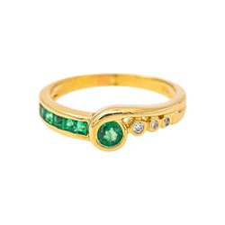 Bague Or jaune Emeraude