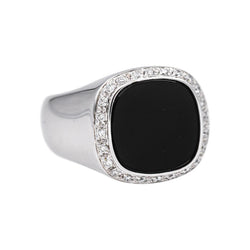 Signet ring White gold Onyx