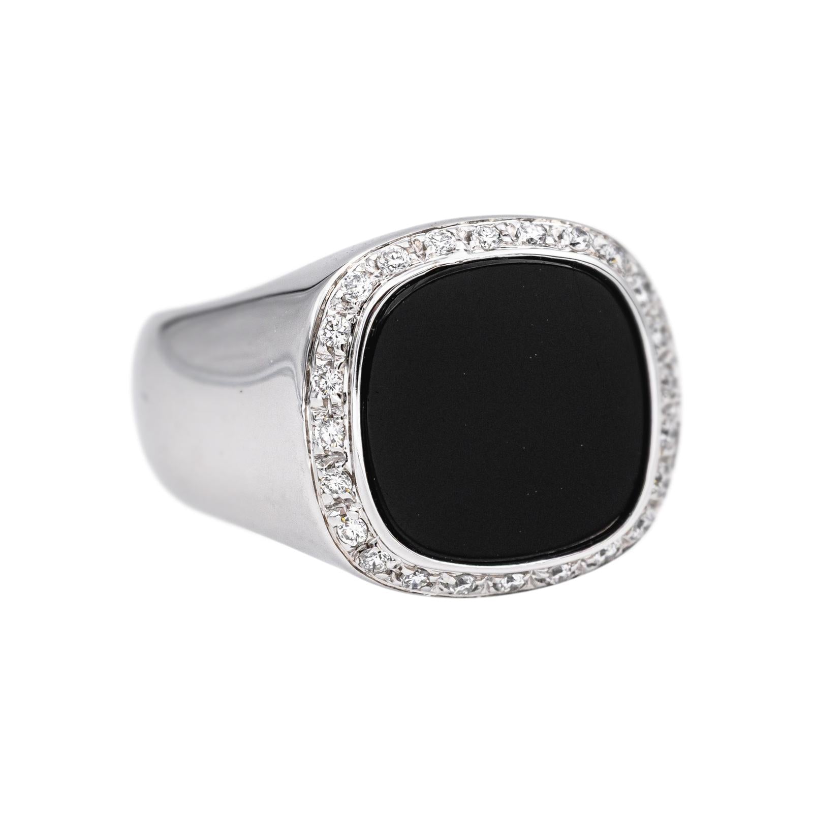 Signet ring White gold Onyx